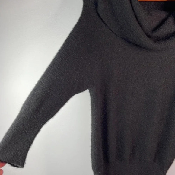 KENDALL & KYLIE Mohair Wool Blend Sweater Cowl Neck Black Off The Shoulder XS - Picture 5 of 11